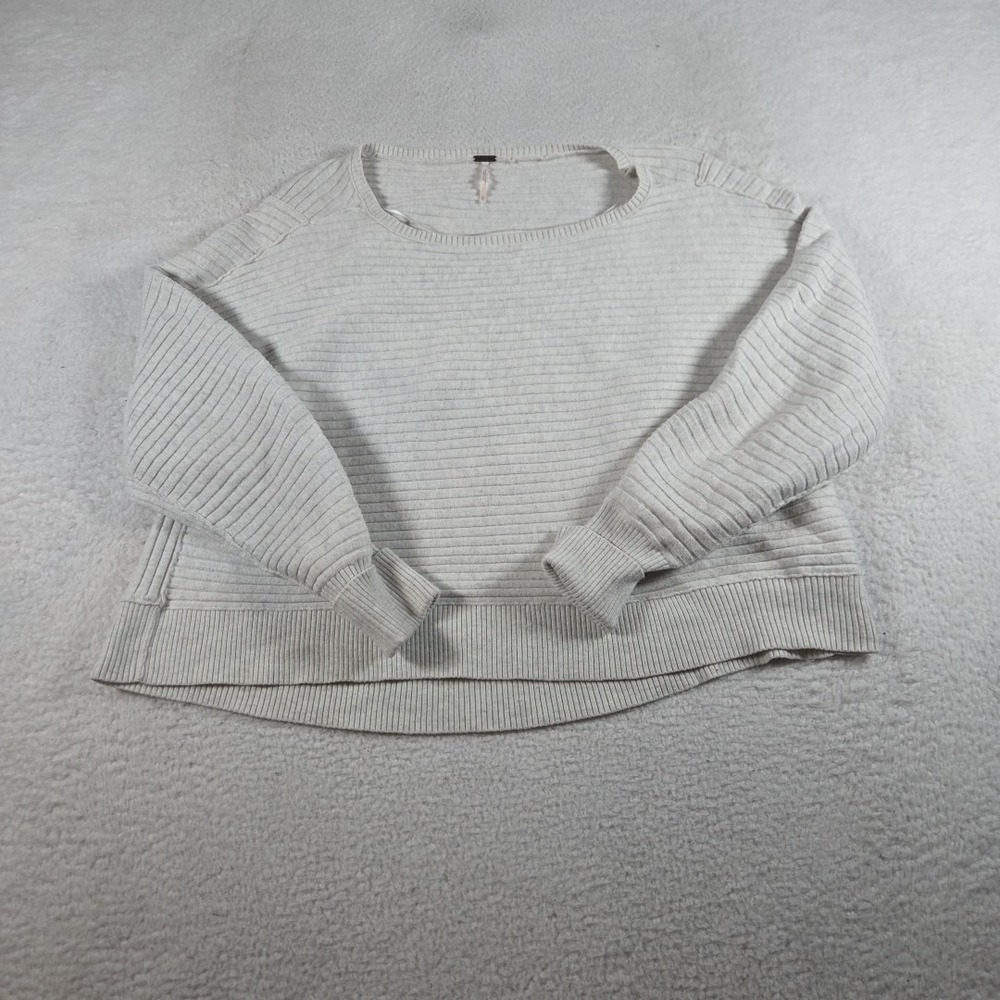 Free People Movement Sweater Womens Large Long Sleeve Crew‎ Neck Casual White